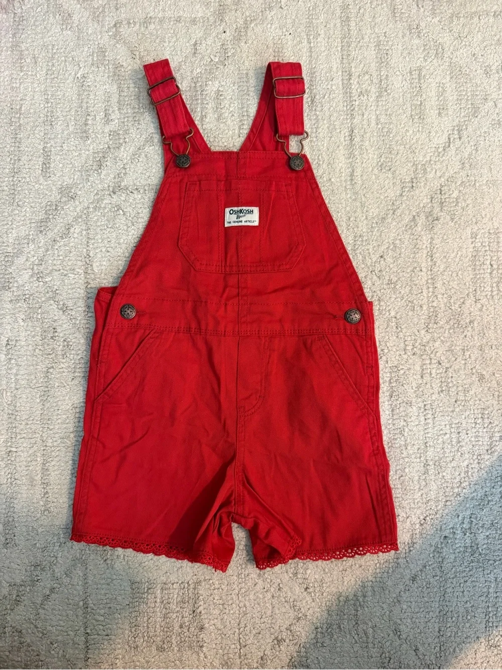 OshKosh B'gosh Bright Red Shortall Overalls